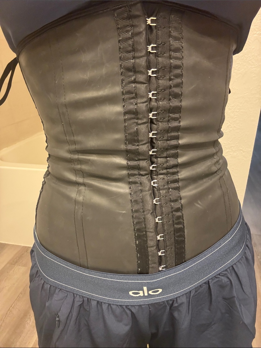 Black Waist Cincher with Hook Closure